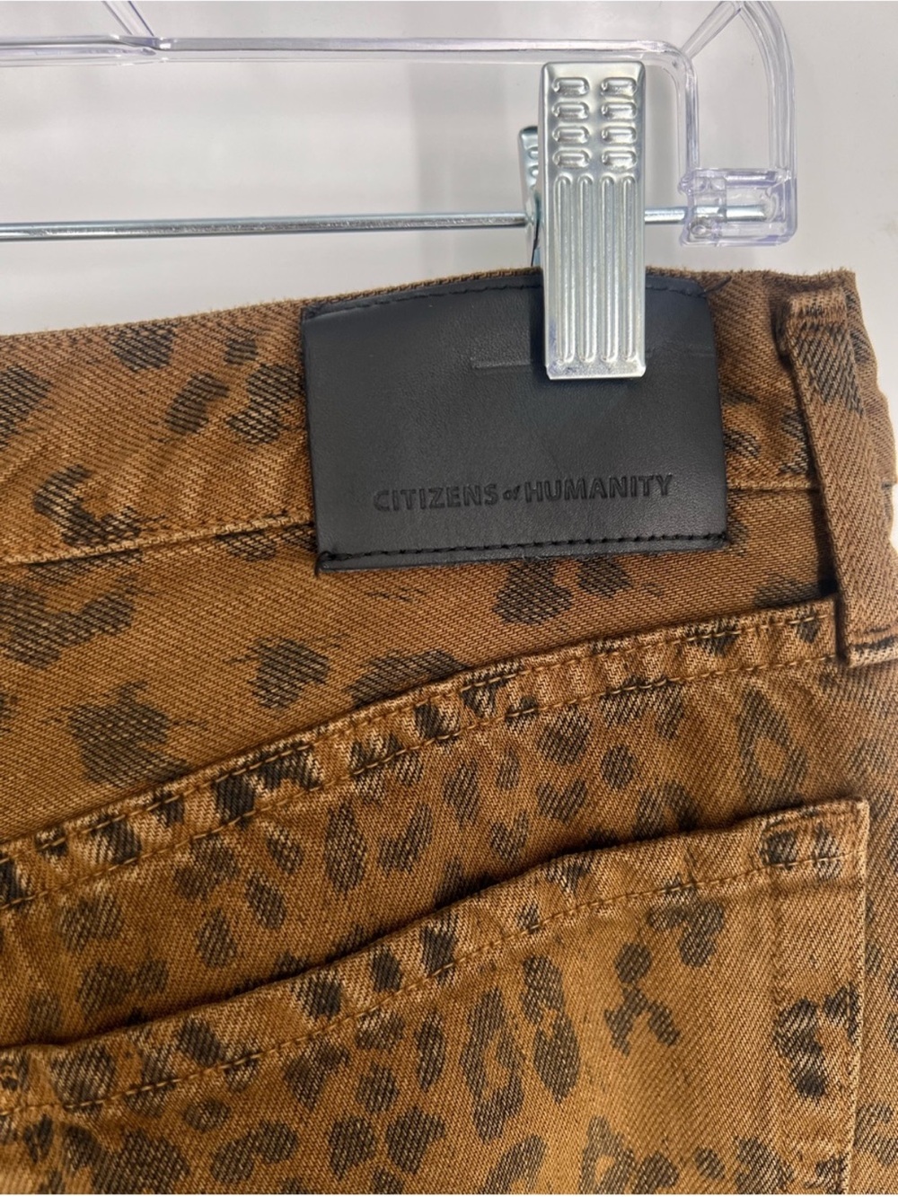 Citizens Of Humanity Miro Brown Leopard-Print Barrel Leg Designer Denim Jeans 28 - Picture 8 of 11